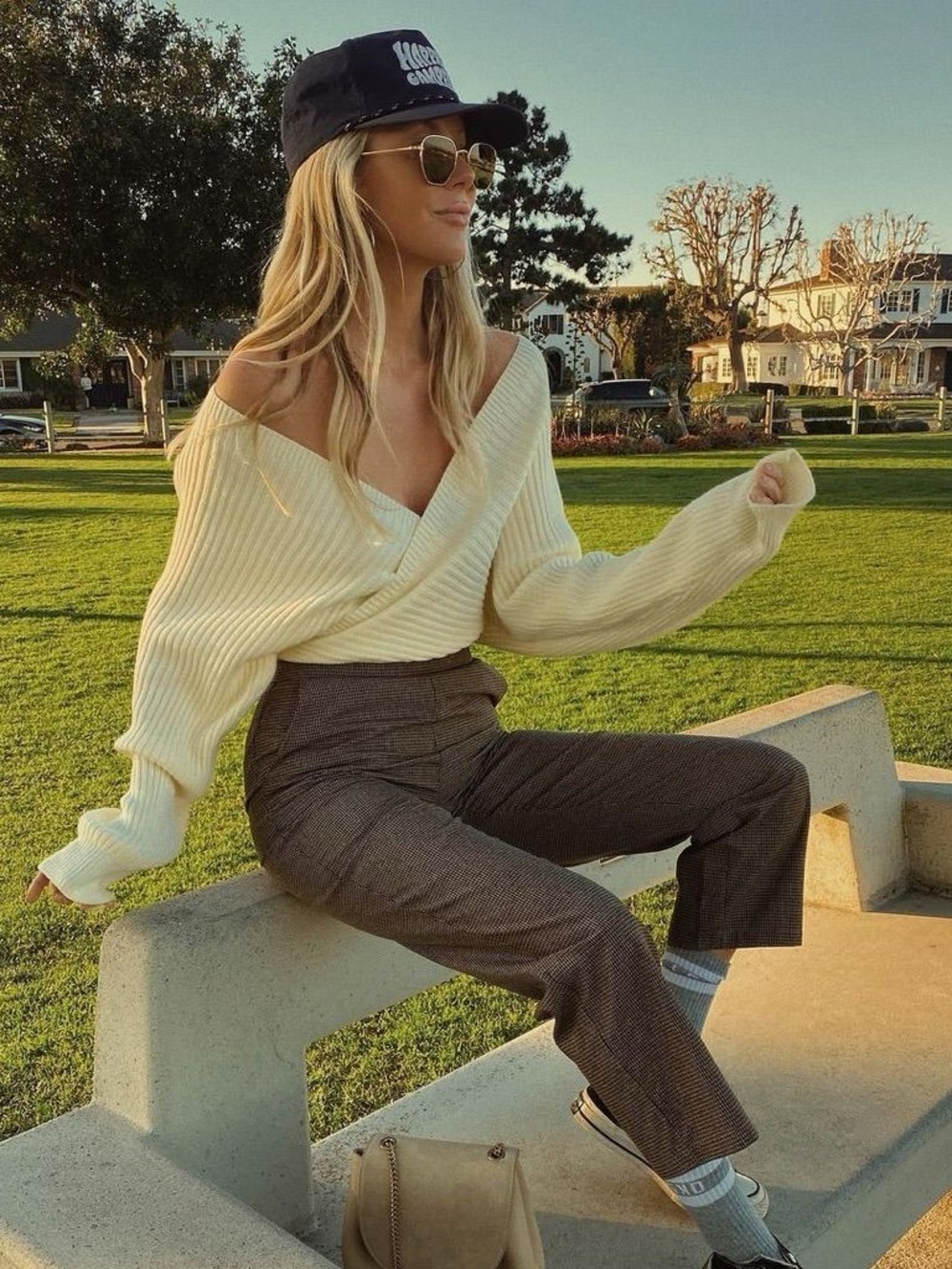 12th Tribe  & The Salty Blonde colab Checked Dress Pants